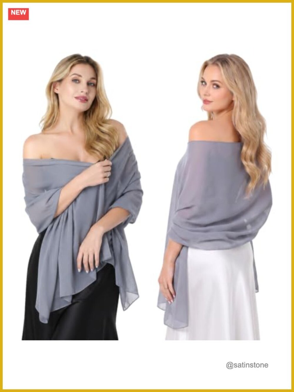 Chiffon Shawl Wrap Women Evening Dress Sheer Wedding Scarf Bridal